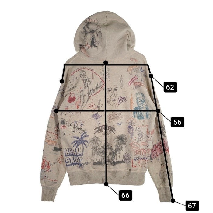 SAINT MICHAEL × BORN X RAISED BR HOODIE SAINT MICHAEL x BORN X RAISED HOODIE ' LA ' -COLLABORATION