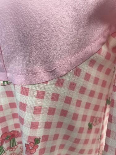 Vintage 60s~70s Holly Hobbie Gingham Hippie Mini Dress Tunic Top Shirt XS - Picture 11 of 24