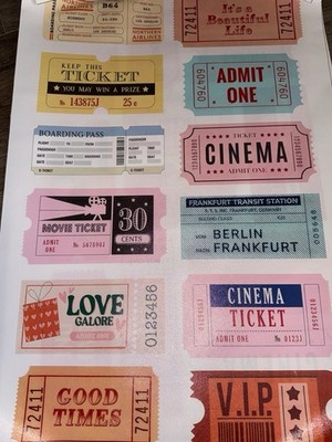 Ticket Print Many Different Ones. Retro And Valentine s Day And Much More