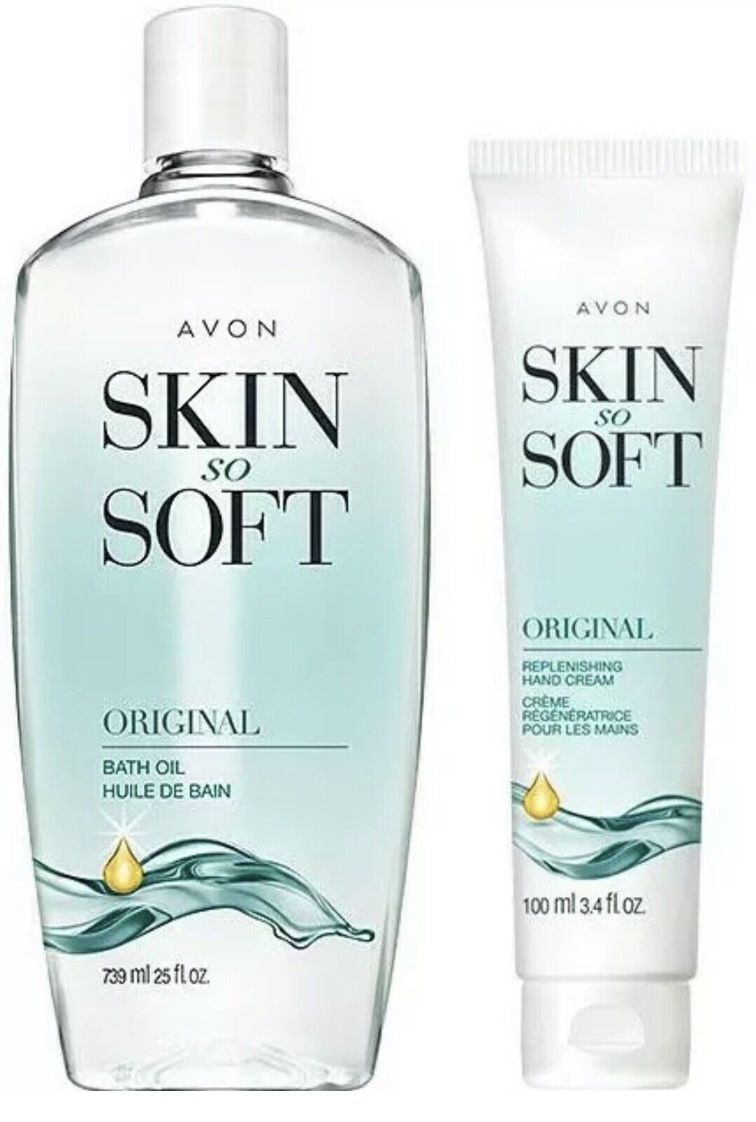Avon Skin So Soft Bath Oil Original Scent BONUS Size 25 oz Free Hand Cream
