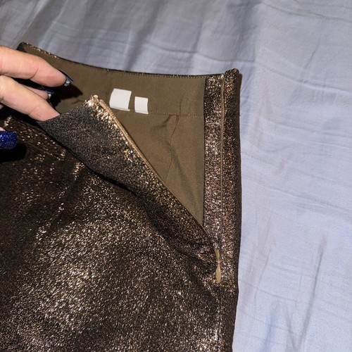 GAP Kids Girl Skirt/Skort Size 7 Slim Short Lined Bronze/Gold Glitter Metallic - Picture 5 of 15