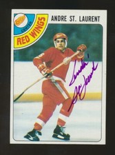 1978-79 Topps Hockey -#32 ANDRE ST. LAURENT (Detroit Red Wings) *AUTOGRAPHED*