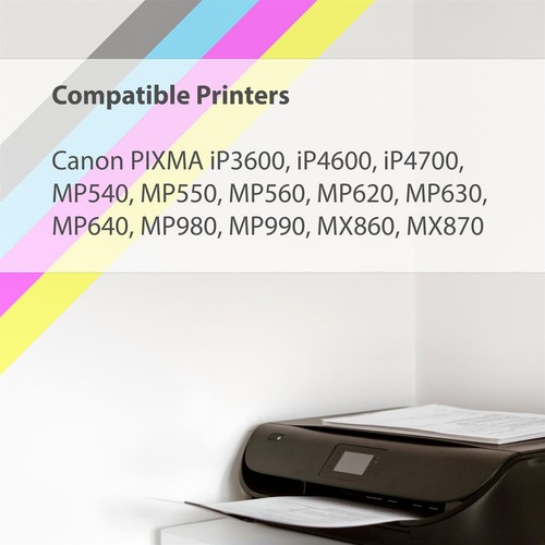 9 cartuchos de tinta C/M/Y para Canon PIXMA iP3600, MP540, MP620, MP980, MX870 - Imagen 3 de 5