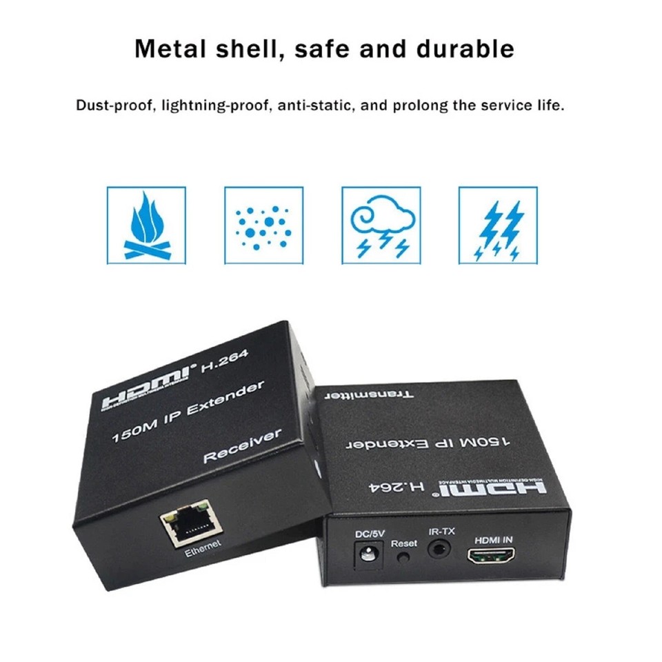 150M IP HDMI Extender Over Cat5e Cat6 RJ45 Cable for PS3 DVD