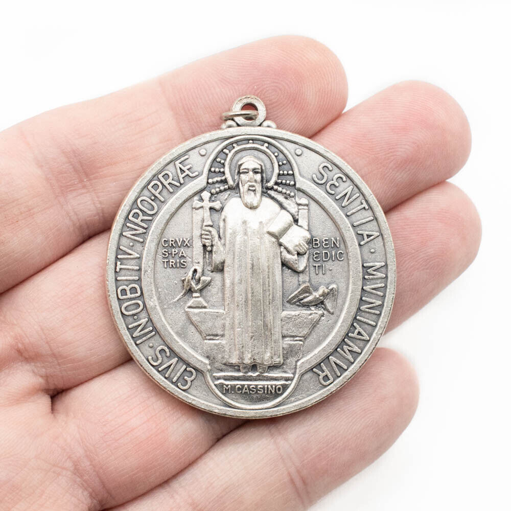 Saint St Benedict Medal Italy Protection From Evil Extra Large 2 Inch Pendant