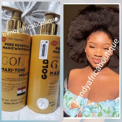 X 1 Pure Egyptian GOLD Maxitone  Face & Body Lotion,  300ml 14days. All Skin  