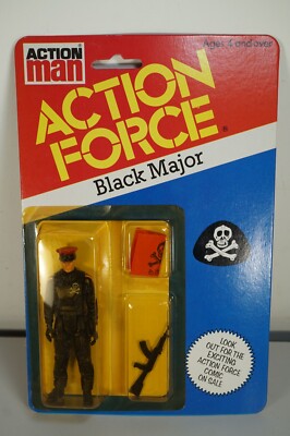 Action Force G I JOE Vintage 1983 Palitoy Enemy Black Major Figur MOC