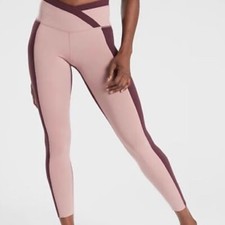 Athleta Chroma 7/8 Tight in Powervita Burgundy/Mauve Size XS