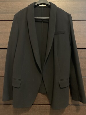 Super Blond Unstructured But Not Shapeless Wool Black Blazer Size IT46