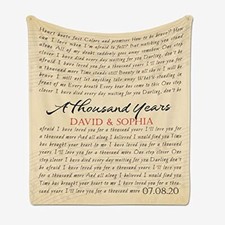 Personalized Custom Song Lyrics Blanket For Couple Anniversary Birthday