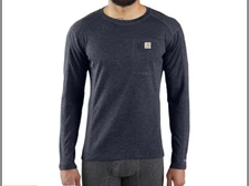 Carhartt Force Men’s S Base Layer Thermal Long Sleeve Shirt Pocket Navy