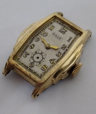 Vintage Yale Swiss Stepped Case Manual Wind Men's Watch To Restore 