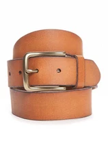 Crown & Ivy, Mens Cut-Edge Leather Harness Jean Belt | Tan (Choose Size)