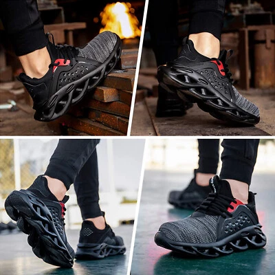 JACKSHIBO Steel Toe Shoes Boots Anti Puncture Women Safety Work Trainers Lightweight