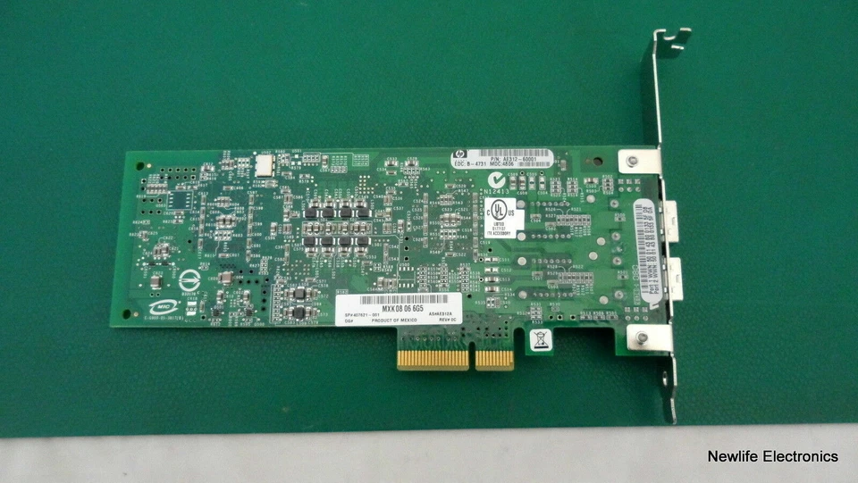 HP 407621-001 Qlogic PCIe x4 2-port 4Gb Optical LC Host Bus Adapter AE312-60001 - Image 2 of 4