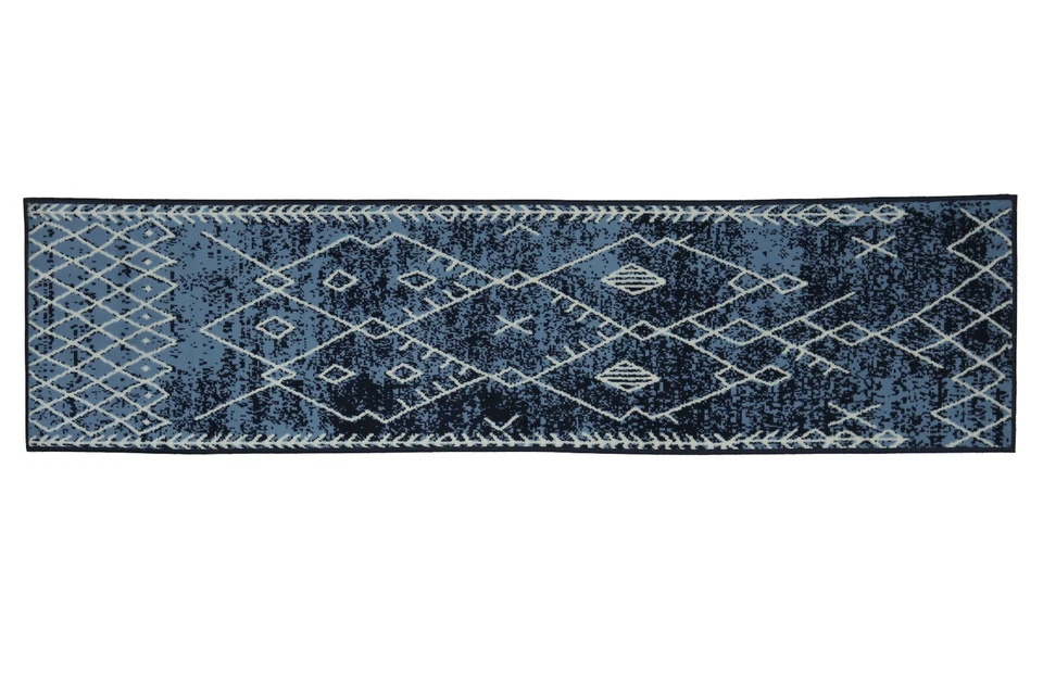 Trellis Bohemian Runner - 2'x8' Moroccan Faded Transitional Area Rug - 511 - Image 4 of 4