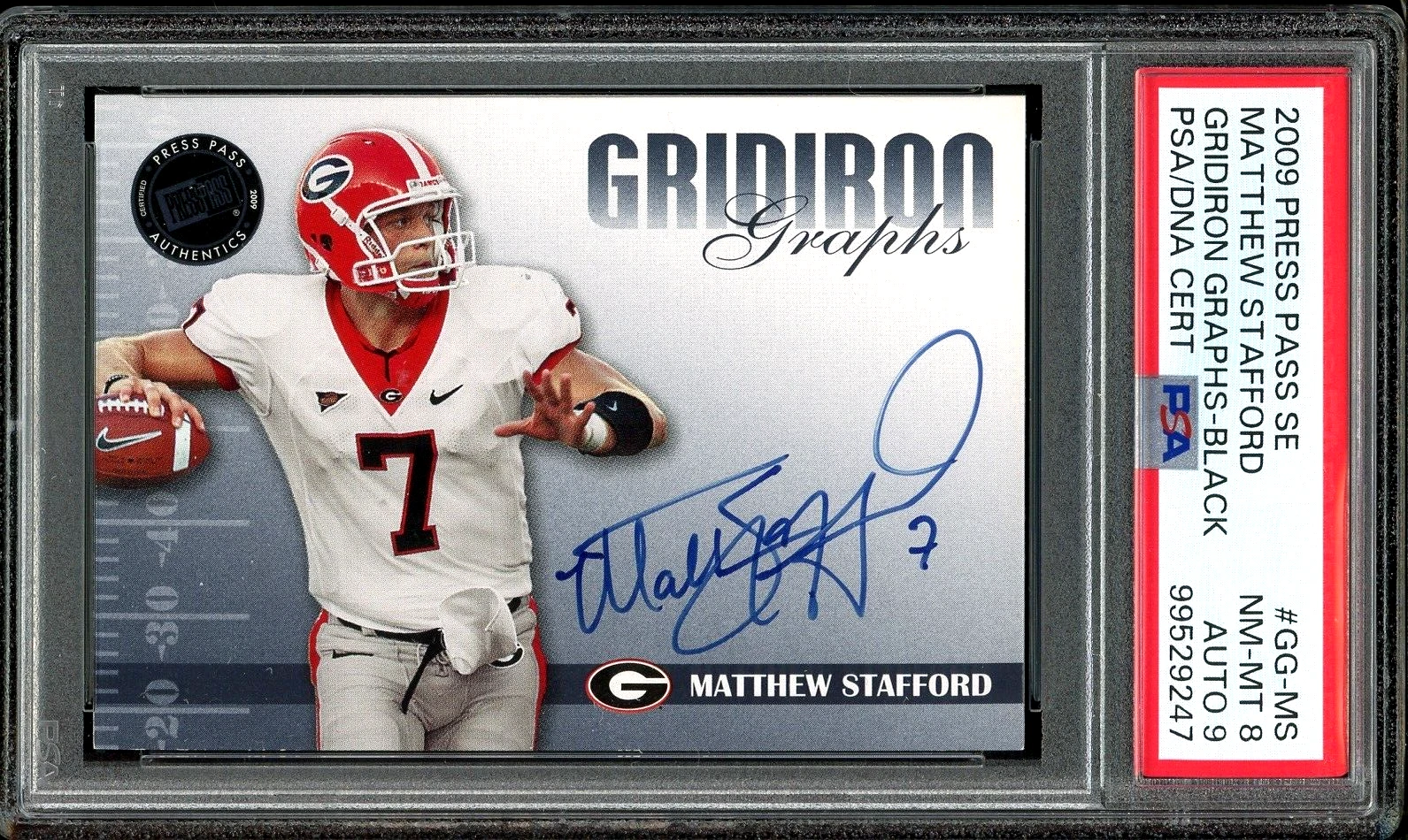 Matthew Stafford Press Pass Se Gridiron Graphs Gold #GGMS Base