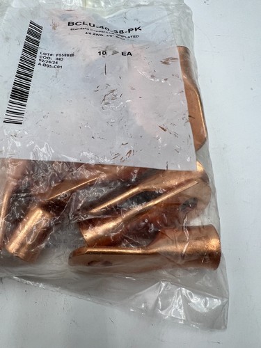 BAG OF 10 BCLU-40-38-PK Standard Copper Lug Unplated 4/0 AWG 3/8" Stud - Picture 4 of 7