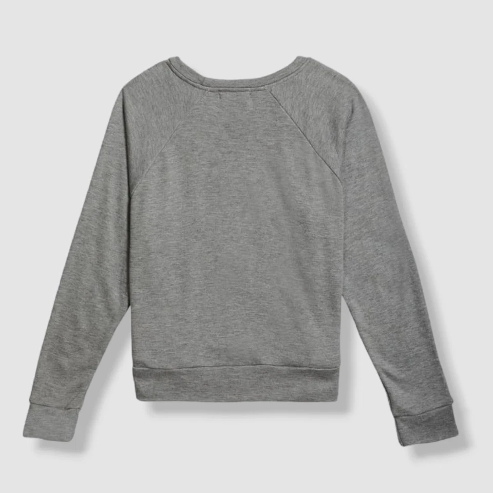 $76 Flowers By Zoe Girls Gray Long-Sleeve Happy Face Sweatshirt Sweater Size S - Image 2 of 4