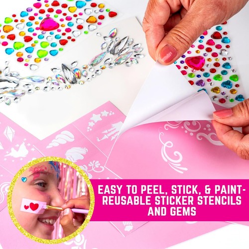 Einhorn und Schmuck Face Painting Kit Fun Face Paint Set mit Gesicht Edelsteinen Verkleiden - Bild 3 von 4