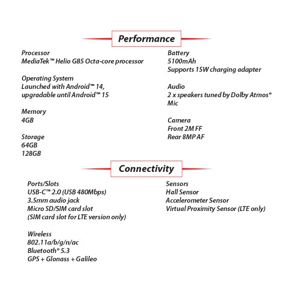 Lenovo Tab One GREEN 8.7" LTE 4GB+64GB Octa Core Android PC Tablet (Wi-Fi+4G) - Image 3 of 4
