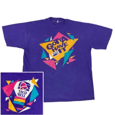 Vintage 90s Taco Bell Pepsi Purple Promo Single Stitch USA Made T