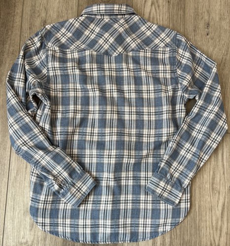 Lucky Brand Shirt Blue Plaid Classic Fit Long Sleeve Pearl Snap Western Sz M - Picture 9 of 9