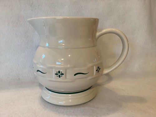 Longaberger Woven Traditions Embossed Heritage Green Pitcher, 64 Oz Collectible