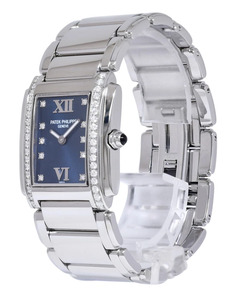 Reloj para dama Patek Philippe Twenty~4 acero y esfera azul diamante 24 4910/10A Foto 3 de 4