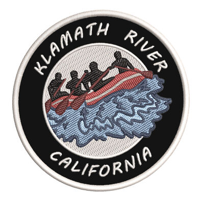 Klamath River, California Patch Embroidered iron-on Applique Water Rafting