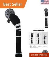 Customizable 4PCS Golf Club Head Covers with Fluffy Pom Pom – Unique Gift Idea