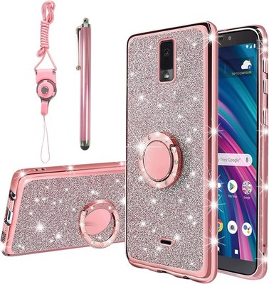 for Blu View 3 Case Compatible View3 B140DL Phone Glitter Rose 