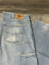 Vintage Dickies Double Knee Carpenter Work Denim Wide Blue Jeans 38x33