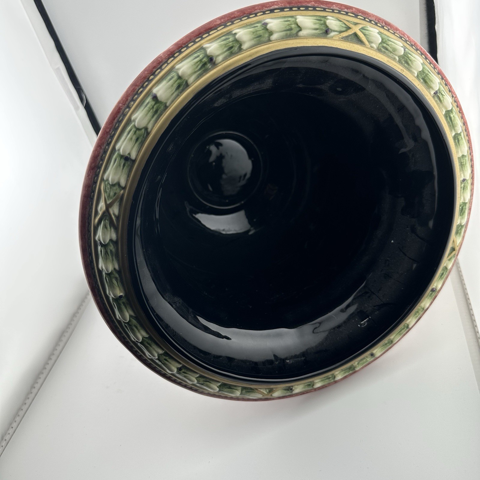 RARE Fitz and Floyd EQUESTRIAN Fall Christmas Chestnut Garland Cache Flower Pot