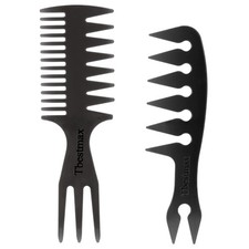 Hair Comb Styling Set Tail Combs Double Side 2 Piece Assortment, Black-2Pcs