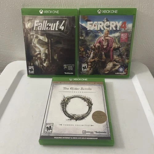 3x XBox One Games Lot: Far Cry 4 No Manual, Fallout 4, Elder Scrolls Online Game