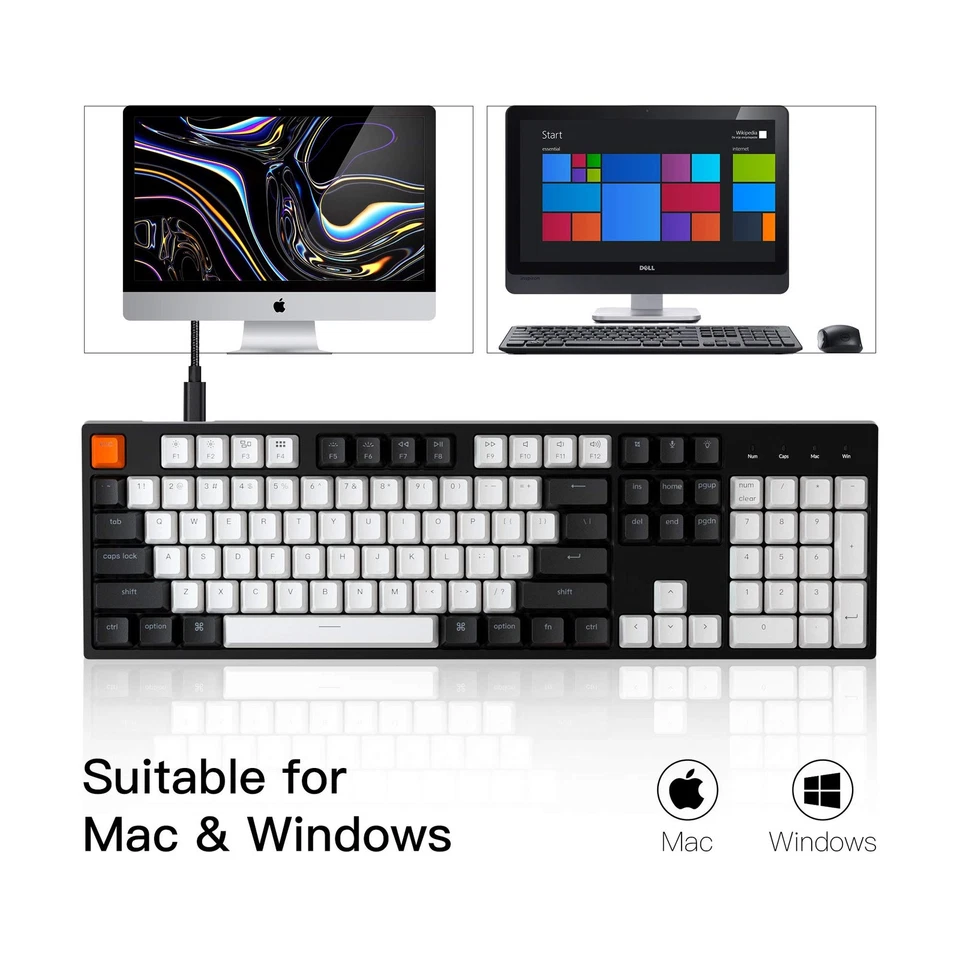 C2 Full Size 104 Keys Wired Mechanical Gaming Keyboard for Mac Layout, Gatero... - Image 3 of 4