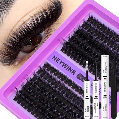 HEYWINK Lash Clusters Kit 80D 100D Individual Lashes D Curly Cluster Eyelash ...