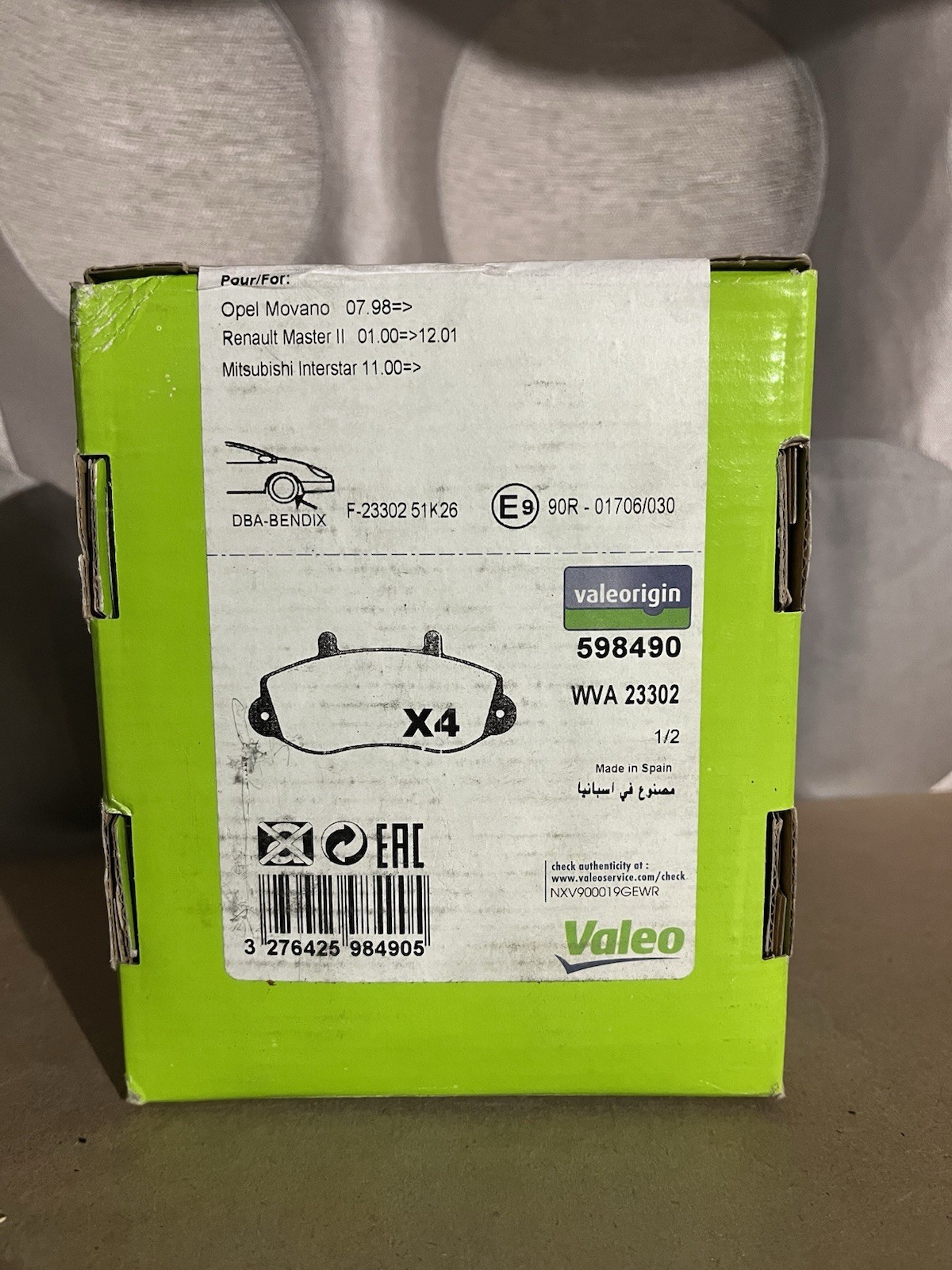 Plaquettes de frein VALEO 598490 pour stopper les sifflements au freinage