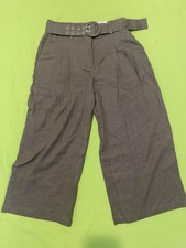 INC International Olive  linen wide leg trousers with belt size PP #linenpants