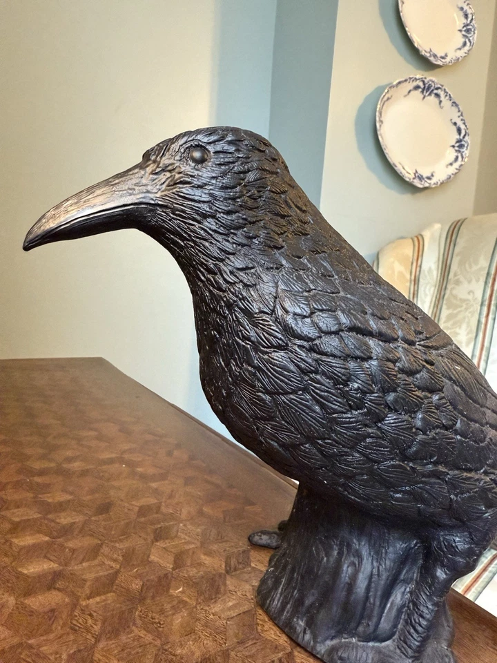 Vintage Halloween Crow Black Raven Made In Germany Halloween Decor - Image 3 of 4