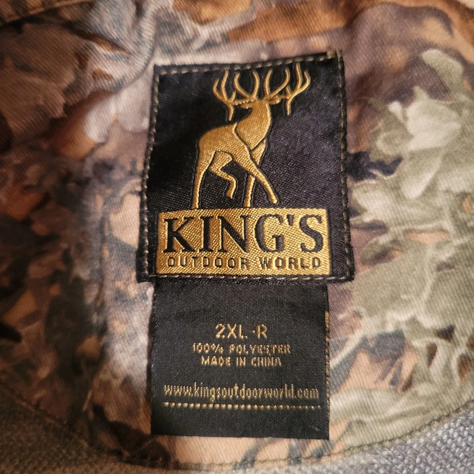 Kings Outdoor World Shirt Men 2XL Desert Shadow Camo Fleece Snap Button Hunting - Image 3 of 4