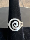 Vintage 925 Sterling Silver  Brutalist Spiral Ring Size  8.25