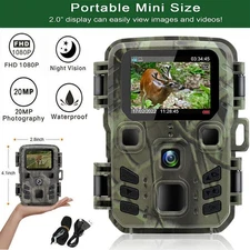 Mini Trail Camera 24MP 1080P Wildlife Scouting Hunting Cam Night Vision+32GB