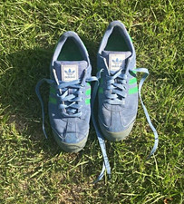 Adidas Men s Retro Samoa Blue And Green Size 9.5 Men s Vintage Shoes 90s Skater