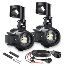 D2 Motorcycle Auxiliary Lights Kit LED Spot Driving Fog Light Pods With Switch