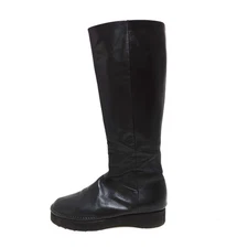 Auth JURGEN LEHL - Black Leather Women's Boots