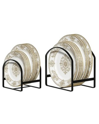 LINFIDITE 2 Pack Kitchen Plate Holder Organizer for Cabinet Space Saver Dinner P