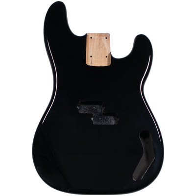 Precision Bass Style Gitarrenkörper - 2 Stück USA Erle - Schwarz Glanz