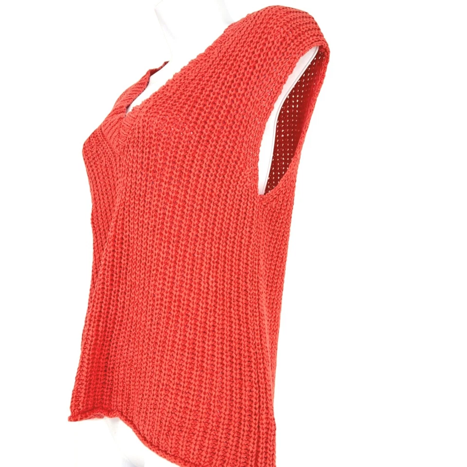 Velvet By Graham & Spencer Peach Knit V-Neck Sleeveless Sweater Size XS - Image 4 of 4